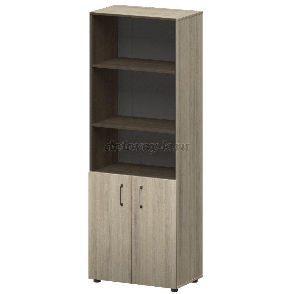 Шкаф высокий широкий со стеклянными фасадами К-934+К-976+К-983 720*420*2000 мм фото