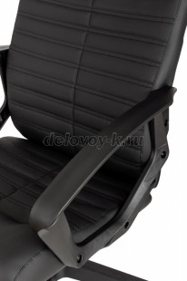Кресло руководителя Бюрократ CH-480LT/BLACK-PU без механизма качания экокожа рис2