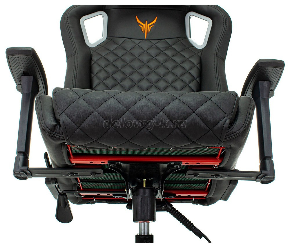 Кресло игровое KNIGHT OUTRIDER экокожа ромбики, подголовник, крестовина металл фото 2