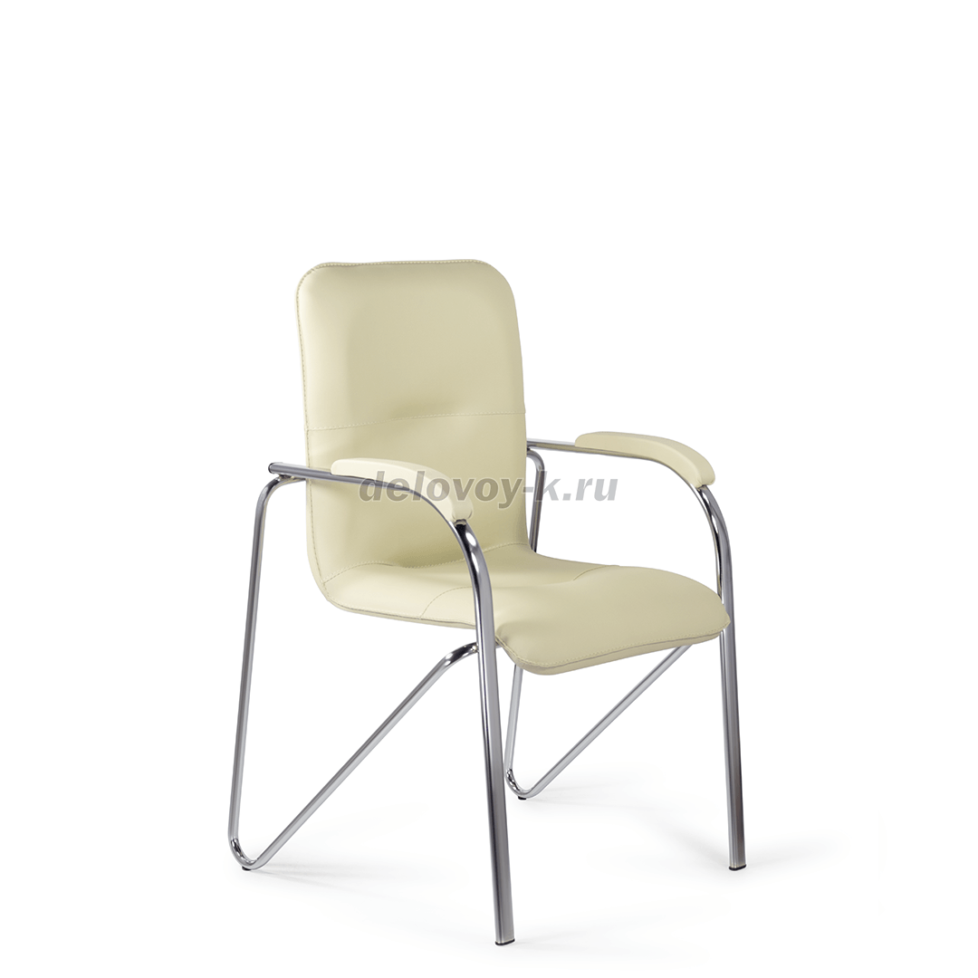 Стул Самба каркас хром, мягкие подлокотники, экокожа/кожзам фото