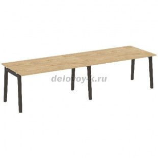 Стол переговорный (2 столешницы), опоры - массив дерева 3160*980*750  OW.PRG-2.4 рис1