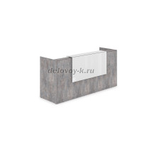 1КР-КЛ.001 Комплект Ресепшн с фартуком HPL 2432-750-1149 без подсветки_Basalt_Белый глянец рис2