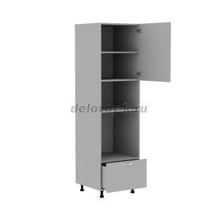 Шкаф кухонный с расп. дверью, 2 нишами под духовой шкаф и микр. печь и выдвижным ящиком 600*600*2340 рис2