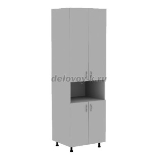 Шкаф кухонный с двумя двойными распашными дверями и нишей 700*600*2140 рис1