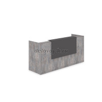 1КР-КЛ.001 Комплект Ресепшн с фартуком HPL 2432-750-1149 без подсветки_Basalt_Графит матовый рис3