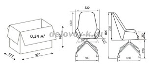 Кресло руководителя МГ-24 А ХРОМ ПАУК 4 ЛУЧА рис2