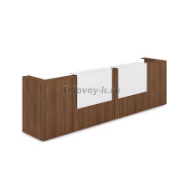 1КР-ДС.202 Комплект Ресепшн с фартуком ЛДСП 3854-761-1161 без подсветки_Шамони темный_Белый рис1