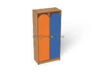 Шкаф 2-х секционный на цоколе, 600*320*1320 (каркас бук с разноцветными фасадами, Вариант 3) рис1