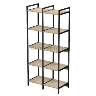 10ССД.5.400 Стеллаж средний двойной 5 полок, узкий (780*400*1704) рис1