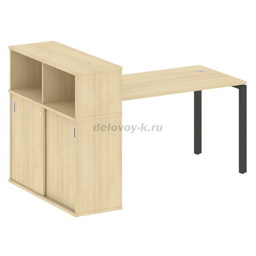 Стол письменный на П-образном м/к с опорным шкафом-купе 1810*1120*1098  БП.РС-СШК-3.3 фото