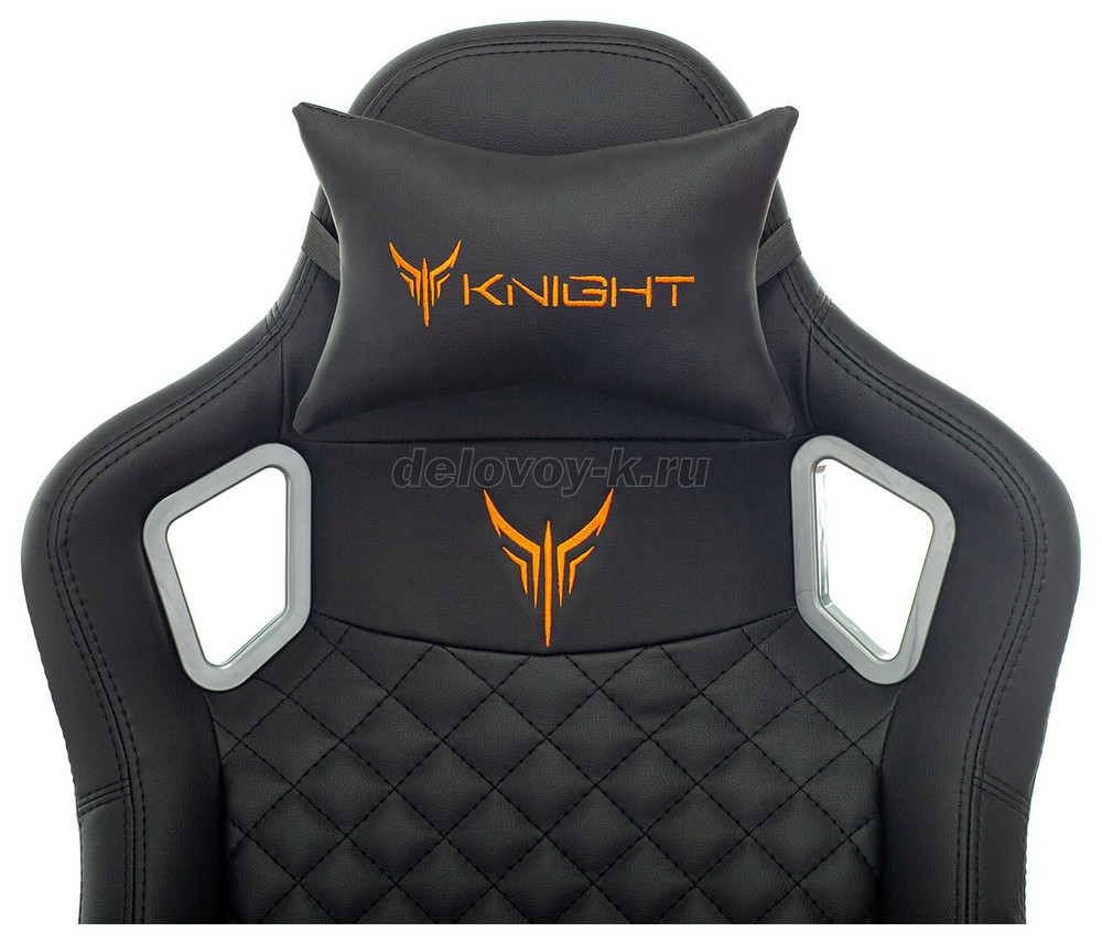 Кресло игровое KNIGHT OUTRIDER экокожа ромбики, подголовник, крестовина металл фото 9