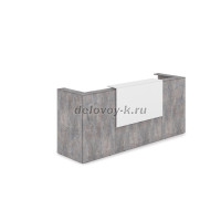 1КР-ДС.201 Комплект Ресепшн с фартуком ЛДСП 2654-761-1161 без подсветки_Basalt_Белый рис3