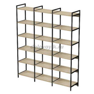 10СВТ.6.600 Стеллаж высокий тройной 6 полок (1760*400*2080) рис1