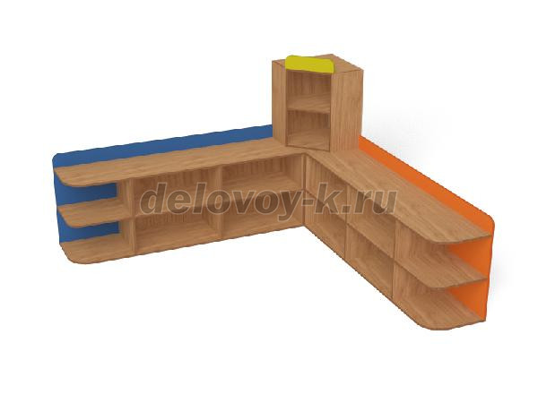 Игровой стеллаж угловой, 2200/2200*420*1300 (ШС-055) рис1