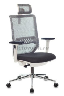 Кресло руководителя Бюрократ MC-W612N-H с подголов. крестов. металл хром пластик белый ___Временно о рис1