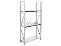 Стеллаж MS U 200_100x40_3 безболтовой среднегрузовой (нагрузка на полку 300)_ рис1