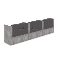 1КР-ДС.003.1 Комплект Ресепшн с фартуком ЛДСП 4264-762-1161 с подсветкой_Basalt_Graphit рис2