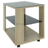 Стол журнальный BeautyStyle 5 сонома стекло черное_a1 рис2