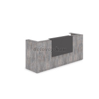 1КР-КЛ.201 Комплект Ресепшн с фартуком HPL 2654-749-1149 без подсветки_Basalt_Графит матовый рис3