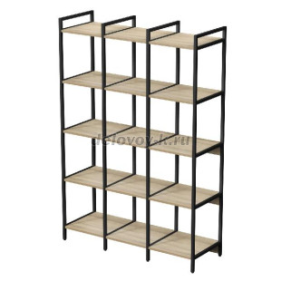 10ССТ.5.400 Стеллаж средний тройной 5 полок, узкий (1160*400*1704) рис1