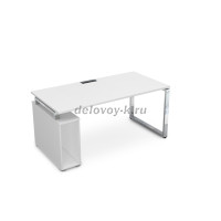 НССБ-О.985 Стол с тумбой под системный блок (1800-800-750) белый премиум_металл глянец рис4