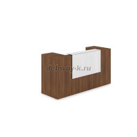 1КРТ-КЛ.004.1 Комплект Ресепшн с фартуком HPL 2232-751-1149 с подсветкой_Шамони темный_Белый глянец_1 рис2