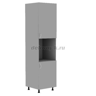 Шкаф кухонный с двумя одинарными распашными дверями и нишей под духовой шкаф 600*600*2140 рис1