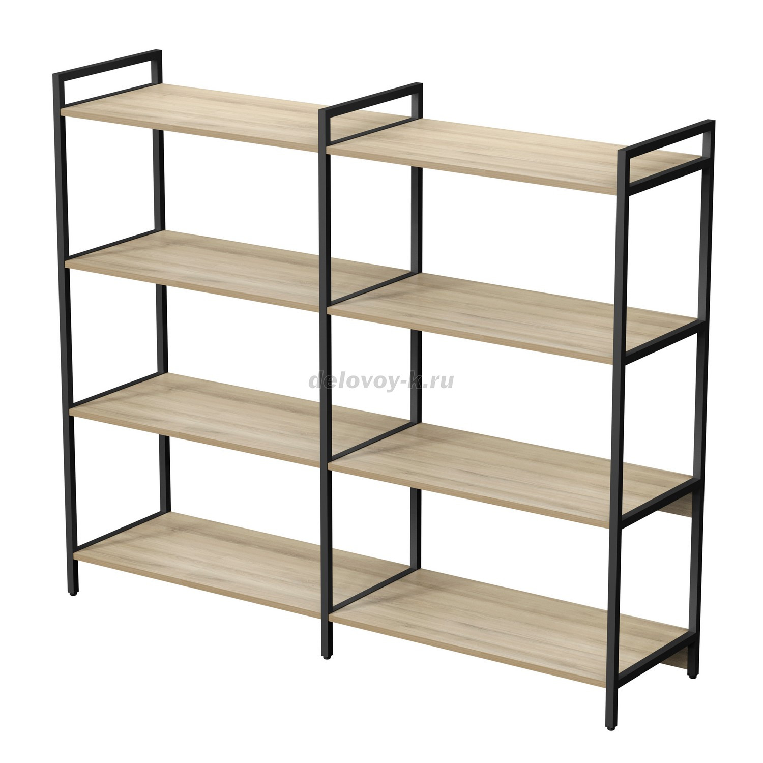 10ССД.4.800 Стеллаж средний двойной 4 полки, широкий (1580*400*1328) фото