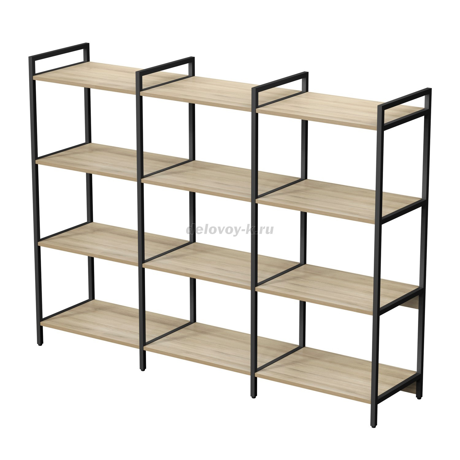 10ССТ.4.600 Стеллаж средний тройной 4 полки (1760*400*1328) фото