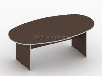Стол д/заседаний овальный 2000х1100х750 орех рис1
