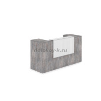 1КРТ-КЛ.004.1 Комплект Ресепшн с фартуком HPL 2232-751-1149 с подсветкой_Basalt_Белый глянец рис2