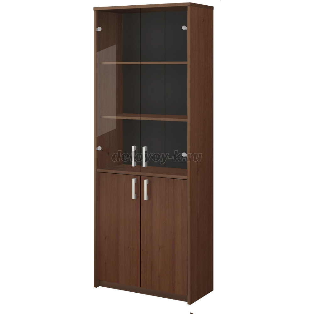 Шкаф для документов со стеклянными прозрачными дверьми А-310+А-стл310прозр 770*370*2000мм фото