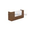 1КР-ДС.001 Комплект Ресепшн с фартуком ЛДСП 2432-762-1161 без подсветки_Шамони темный_Белый