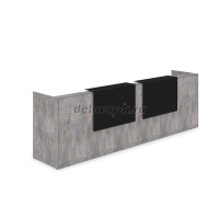 1КР-КЛ.002.1 Комплект Ресепшн с фартуком HPL 3632-750-1149 с подсветкой_Basalt_Черный матовый рис4