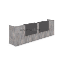 1КР-КЛ.002.1 Комплект Ресепшн с фартуком HPL 3632-750-1149 с подсветкой_Basalt_Графит матовый рис3