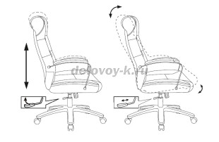 Кресло руководителя Бюрократ T-9928SL/FABR хром/ткань рис3