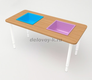 Стол "Центр песка и воды", гр. 0-3, на металлокаркасе, вид 2, регулируемый рис1