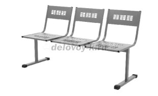 Секция на цельносварной раме М-Стайл С 3-местная, сиденья металл рис1