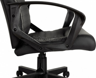 Кресло руководителя Бюрократ CH-480LT/BLACK-PU без механизма качания экокожа рис3