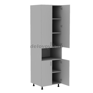 Шкаф кухонный с двумя двойными распашными дверями и нишей 700*600*2140 рис2