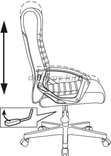 Кресло руководителя Бюрократ CH-480LT/BLACK-PU без механизма качания экокожа рис4