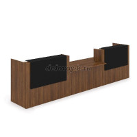 1КРС-КЛ.009.1 Комплект Ресепшн с фартуком HPL 4232-901-1149 с подсветкой_Шамони темный_Черный матовый рис1