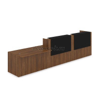 1КРС-КЛ.008 Комплект Ресепшн с фартуком HPL 4232-901-1149 без подсветки_Шамони темный_Черный матовый рис1