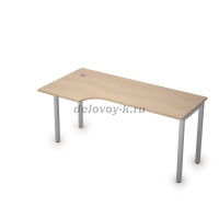 2М.143 Стол криволинейный лев. (1600-800-750) New дуб_алюминий матовый рис2