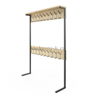 Вешалка напольная 1-сторонняя 18 мест ЛДСП 1200*275*1600 рис1