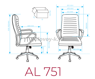 AL 751 Кресло руководителя, экокожа под заказ AL 751 Кресло руководителя, экокожа рис3