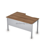 2МК.123 Стол криволинейный прав. (1400*900*750)|шамони темный/алюминий матовый рис1