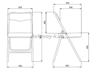 Стул складной Компакт Люкс, каркас серый, кожзам рис2