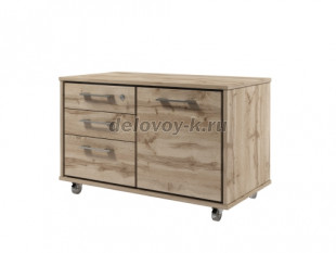 T-290 Тумба подкатная "Греденция". Три ящика. Верхний ящик с замком. Левое и правое исп. рис1