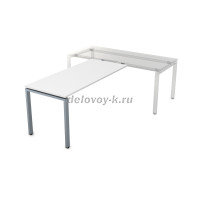 БП-П.008 Брифинг приставка (1200-700-750) белый премиум_алюминий матовый рис4